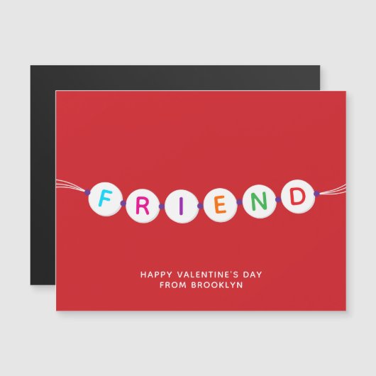 Vriend leuke vriendschapsarmband rode Valentijnsda (Voorkant / Achterkant)