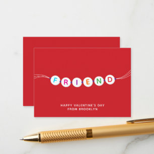 Vriend leuke vriendschapsarmband rode Valentijnsda Informatiekaartje