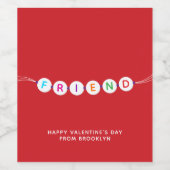 Vriend leuke vriendschapsarmband rode Valentijnsda Wijn Etiket (Enkel label)