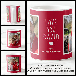 Vriend Lieft Jou 2 Foto's Modern Rood C81 & Wit Koffiemok