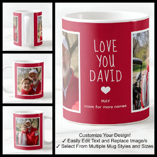 Vriend Lieft Jou 2 Foto's Modern Rood C81 & Wit Koffiemok