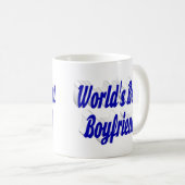 Vriend met blauwe half script koffiemok (Voorkant rechts)