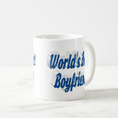 Vriend met zee-blauwe half script koffiemok (Voorkant rechts)