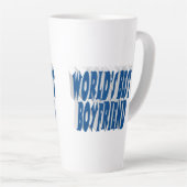 Vriend met zeeblauwe tekst  latte mok (Rechterhoek)