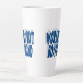 Vriend met zeeblauwe tekst  latte mok (Voorkant)