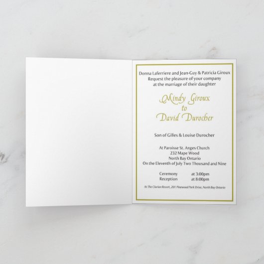 Vriend Mindy's huwelijksuitnodiging! (Binnen)