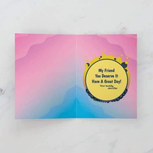 Vriend Ontspan je geest, je verdient het om te per Kaart (Binnen)