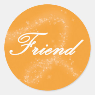 Vriend op een Oranje achtergrond Ronde Sticker