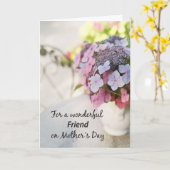 Vriend op Moederdag Bloemen op Outdoor Table Kaart (Gele Bloem)