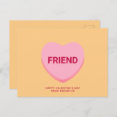 Vriend oranje conversatie hart Valentijnsdag Briefkaart (Voorkant / Achterkant)