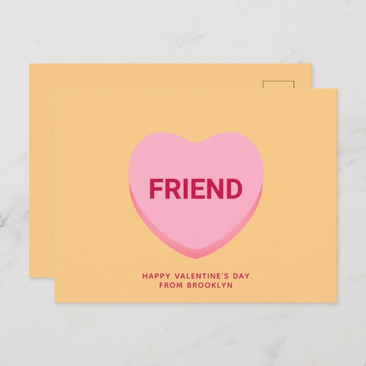 Vriend oranje conversatie hart Valentijnsdag Briefkaart (Voorkant / Achterkant)