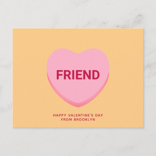 Vriend oranje conversatie hart Valentijnsdag Briefkaart (Voorkant)