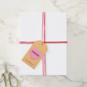 Vriend oranje roze gesprekshart Valentijns Cadeaulabel (Met Touw)