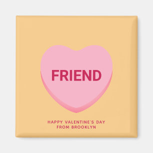 Vriend oranje roze gesprekshart Valentijns Magneet