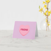 Vriend paarse roze gesprekshart Valentijns Kaart (Gele Bloem)