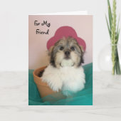Vriend Puppy Verjaardag Kaart (Voorkant)