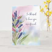 Vriend Religieuze Zegen Denken aan U  Kaart (Gele Bloem)