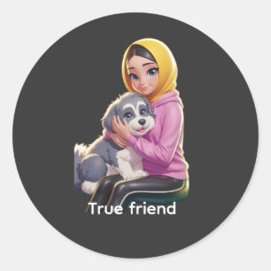Vriend  ronde sticker