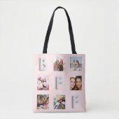 Vriend roos gouden zilveren blush foto collage tote bag (Voorkant)