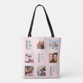 Vriend roos gouden zilveren blush foto collage tote bag (Achterkant)