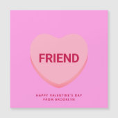 Vriend roze conversatie hart Valentijns kaart (Voorkant)