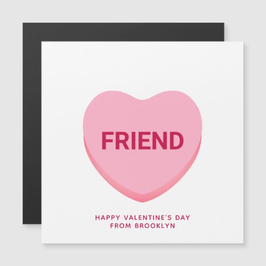 Vriend roze conversatie hart Valentijns kaart (Voorkant / Achterkant)