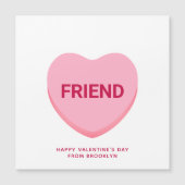 Vriend roze conversatie hart Valentijns kaart (Voorkant)