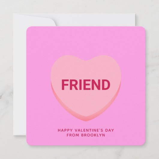 Vriend roze conversatie hart Valentijns kaart (Voorkant)