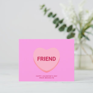 Vriend roze conversatie hart Valentijnsdag Briefkaart