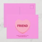 Vriend roze conversatie hart Valentijnsdag Briefkaart (Voorkant / Achterkant)