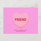 Vriend roze conversatie hart Valentijnsdag Briefkaart (Voorkant)