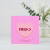 Vriend roze conversatie hart Valentijnsdag Kaart (Staand voorkant)