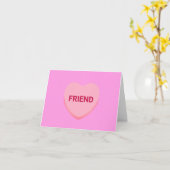 Vriend roze conversatie hart Valentijnsdag Kaart (Gele Bloem)