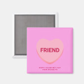 Vriend roze conversatie hart Valentijnsdag Magneet (Voorkant / Achterkant)