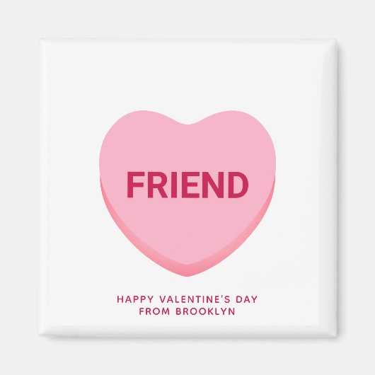 Vriend roze conversatie hart Valentijnse  aandenke Magneet (Voorkant)