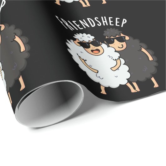 Vriend-schaap Grappig Schaap Pun Donker BG Cadeaupapier (Rol Hoek)