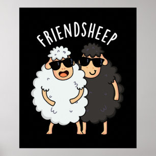 Vriend-schaap Grappig Schaap Pun Donker BG Poster