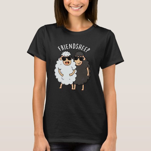 Vriend-schaap Grappig Schaap Pun Donker BG T-shirt (Voorkant)