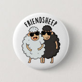 Vriend-schaap Grappige Schaap Pun Ronde Button 5,7 Cm (Voorkant)