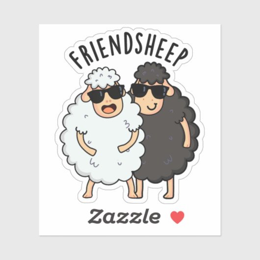 Vriend-schaap Grappige Schaap Pun Sticker (Vel)