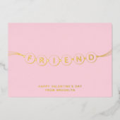 Vriend schattige vriendschapsarmband roze Valentij Folie Feestdagenkaart (Voorkant)