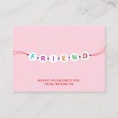 Vriend schattige vriendschapsarmband roze Valentij Informatiekaartje (Voorkant)