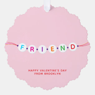 Vriend schattige vriendschapsarmband roze Valentij Ornament Kaart