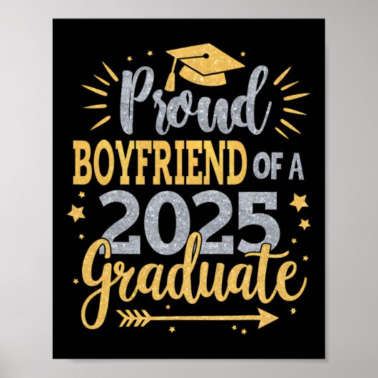 Vriend Senior 2025 Trots Vriendje Van Een Afstudee Poster (Voorkant)