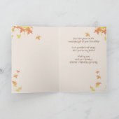 Vriend, Thanksgiving wensen met bladeren Feestdagen Kaart (Binnen)