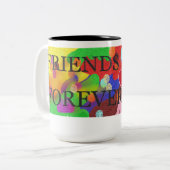 VRIEND Tweetonige Mok, 15 oz Tweekleurige Koffiemok (Voorkant links)