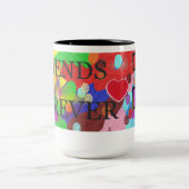 VRIEND Tweetonige Mok, 15 oz Tweekleurige Koffiemok (Center)