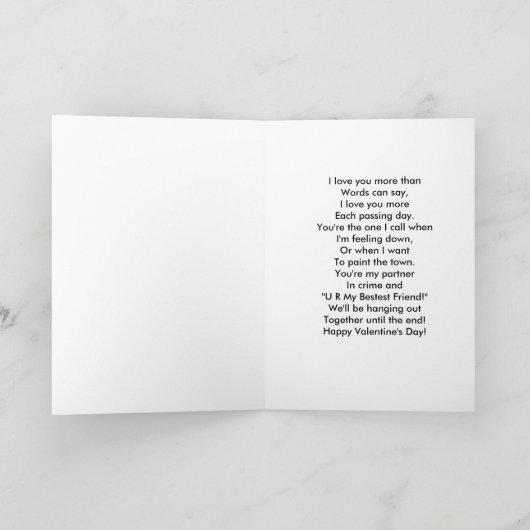 Vriend - Valentijn / Cartoon Dog Feestdagen Kaart (Binnen)