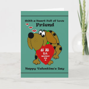 Vriend - Valentijn / Cartoon Dog Feestdagen Kaart