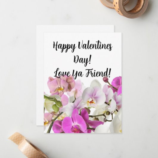 Vriend Valentijns Kaart Platte Nota Notitiekaartje (Voorkant / Achterkant in situ)